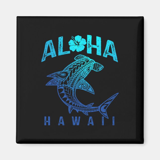 Aimant Aloha Hawaii Tril Requin Polynésien Hawaïen Plage  (Devant)