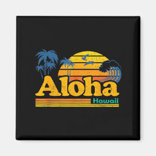 Aimant Aloha hawaii - vacances d'été rétro plage de palmi