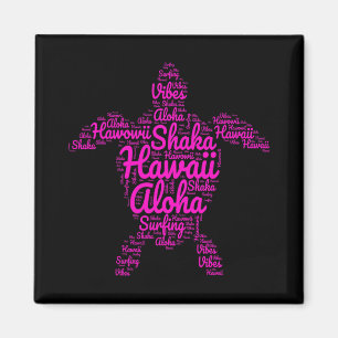 Aimant Aloha I Love Hawaii Sea Turtles Shaka Surfing Vibe