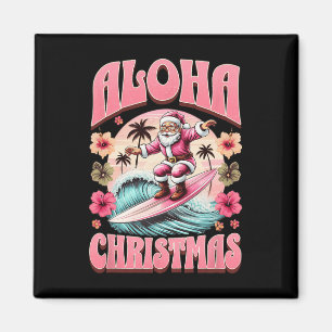 Aimant Aloha Noël Père Noël Surfant Hawaïen Mele