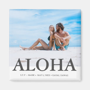 Aimant Aloha Photo Mariage à Hawaii Enregistrez la Date