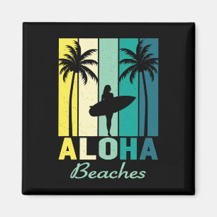 Aimant Aloha Plages Surfer Girl Hawaii Vintage Hawaii