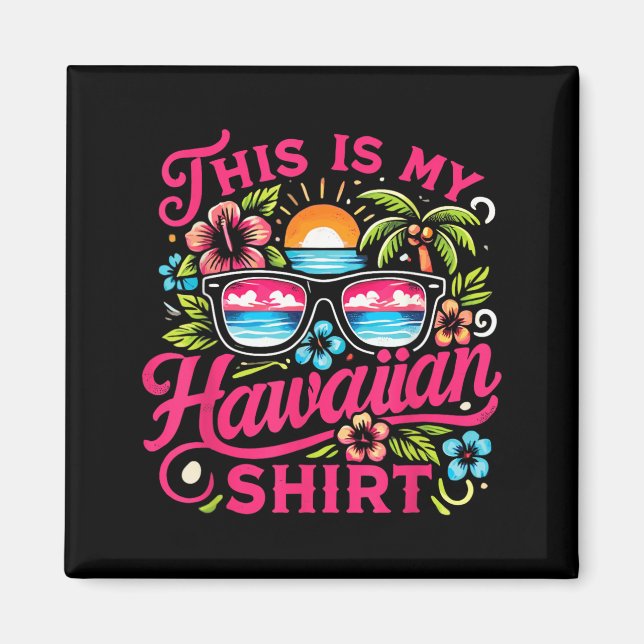 Aimant Aloha Tropical C'est Les Vacances D'été Hawaïennes (Devant)