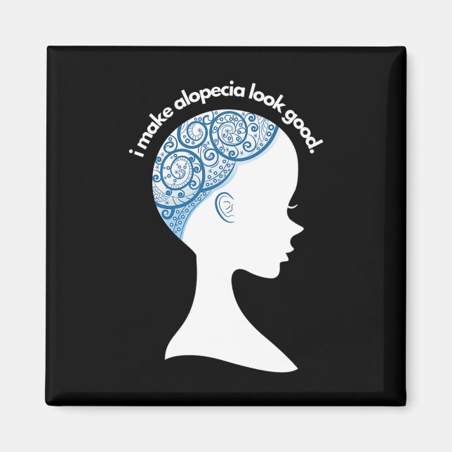 Aimant Alopecia Areata Cadeau - Sensibilisation à la pert (Devant)