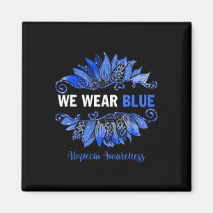 Aimant Alopecia Aware We Wear Blue Sunflower