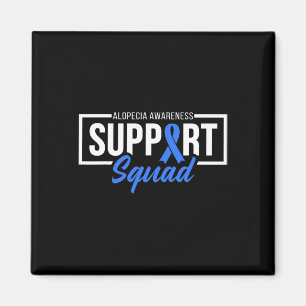 Aimant Alopecia Awareness Support Squad I Wear Blue Ribbo