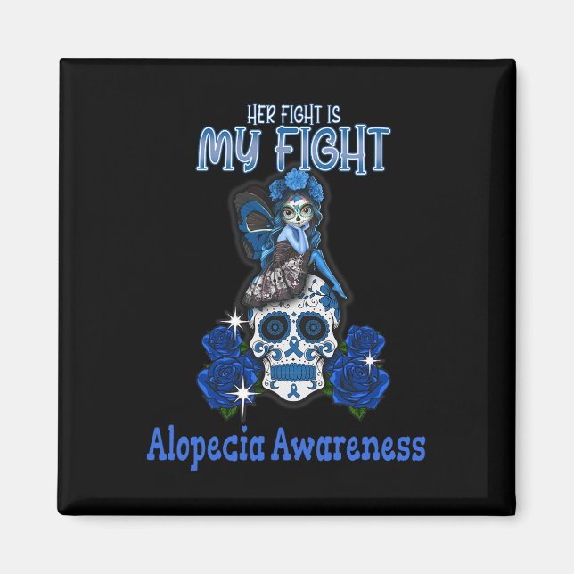 Aimant Alopecia Conscience de sa lutte est mon combat (Devant)