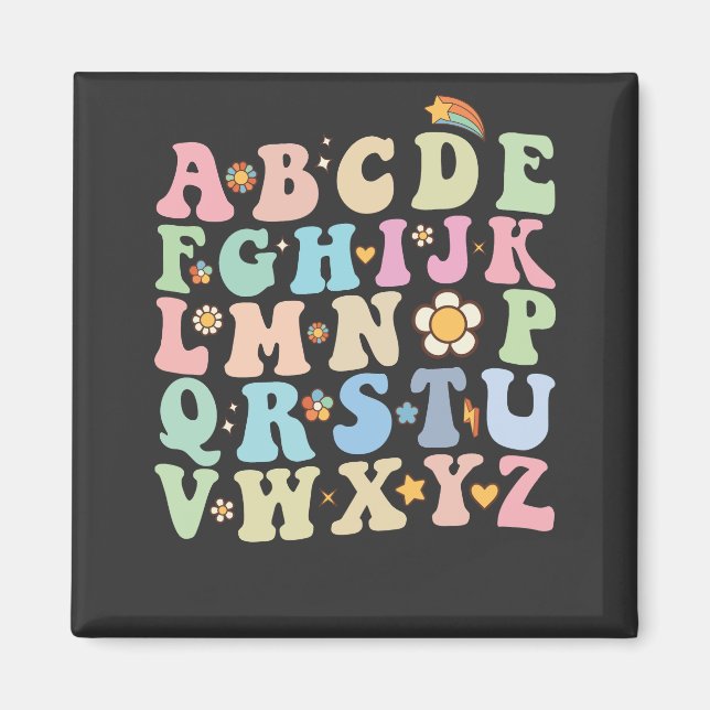 Aimant Alphabet ABC Rétro Maternelle Pré-Maternelle Groov (Devant)