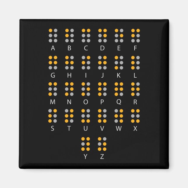 Aimant Alphabet braille Blind Art (Devant)