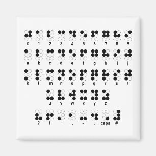 Aimant alphabet braille symbole en lettres aveugles