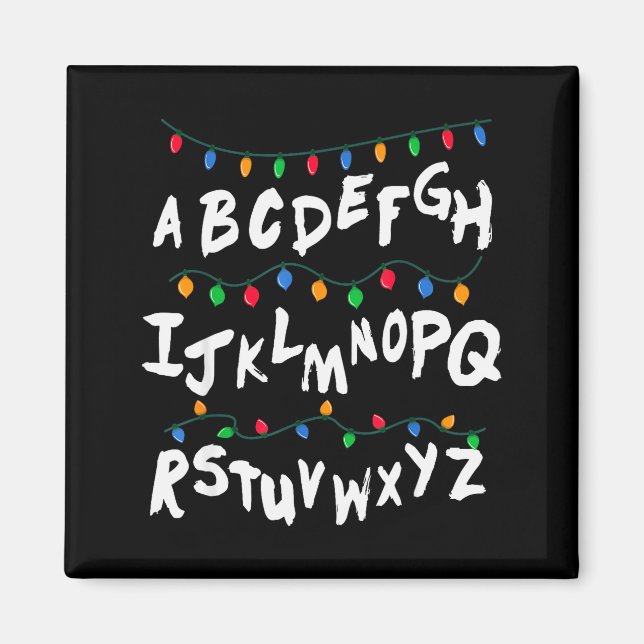 Aimant Alphabet Christmas Lights T Shirt Stranger Tee Gif (Devant)