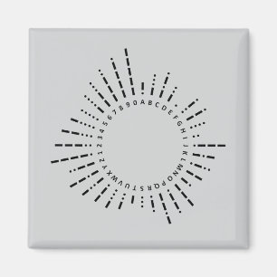 Aimant Alphabet de code Morse – Design Gris Acier