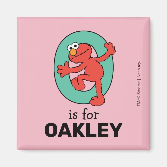 Aimant Alphabet d'Elmo | O Bleu sarcelle (Devant)