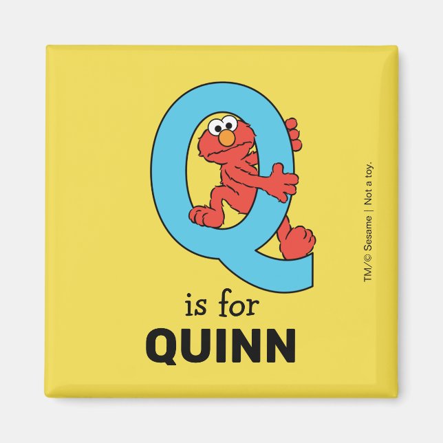 Aimant Alphabet d'Elmo | Q Bleu (Devant)