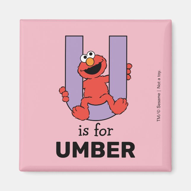 Aimant Alphabet d'Elmo | U Violet (Devant)