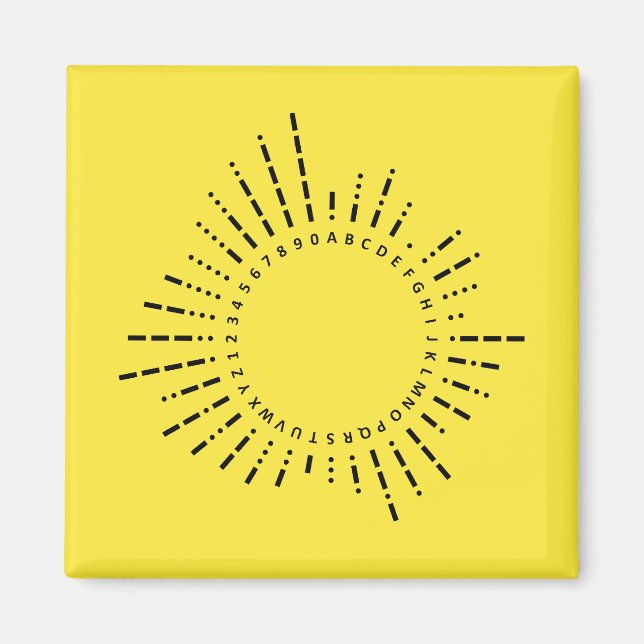 Aimant Alphabet du code Morse – Conception technique jaun (Devant)
