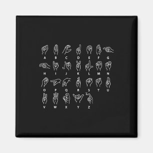 Aimant Alphabet en langue des signes Sourds muets Asl Sen