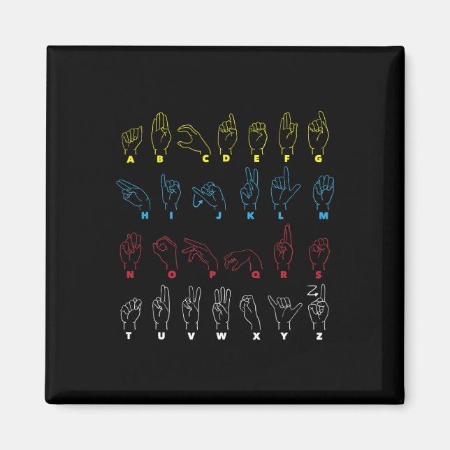 Aimant Alphabet enseignant American Sing Language Asl Cha (Devant)