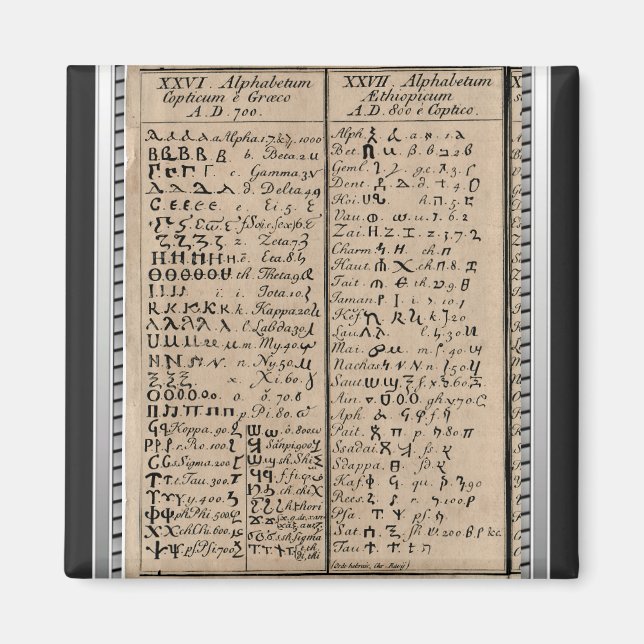 Aimant Alphabet éthiopien-copte (Devant)