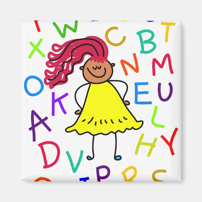 Aimant Alphabet Girl (Devant)