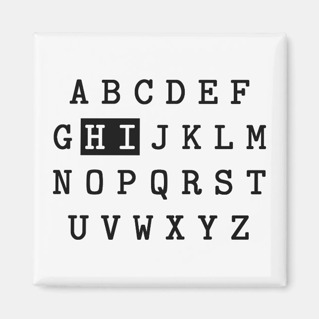Aimant Alphabet Hi (Devant)