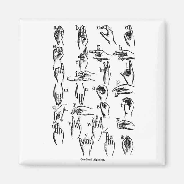 Aimant Alphabet Langue des signes (Devant)