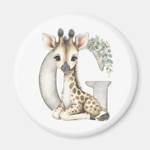Aimant Alphabet mignon girafe animaux bébé aquarelle