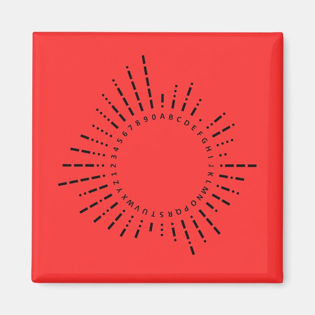 Aimant Alphabet Morse Code – Urgence Rouge (Devant)