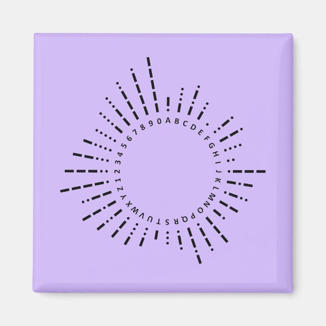 Aimant Alphabet Morse – Conception Technologie Violet (Devant)