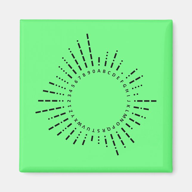 Aimant Alphabet Morse de Survie Fresh Green (Devant)