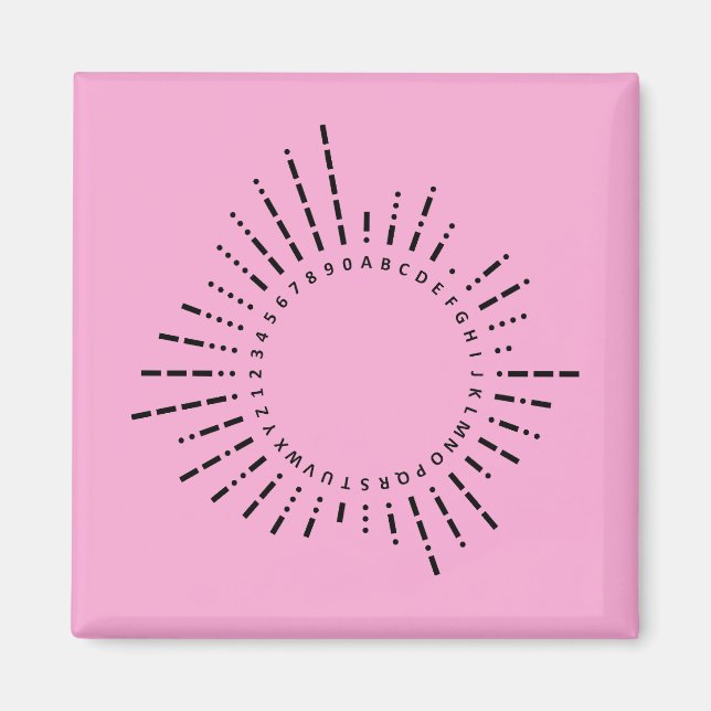Aimant Alphabet Morse – Édition Rose STEM (Devant)
