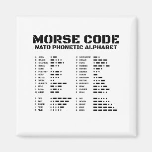 Aimant Alphabet phonétique de l'OTAN Code Morse Alfa-Zulu