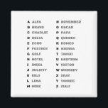 Aimant Alphabet phonétique militaire<br><div class="desc">Alphabet phonétique militaire</div>