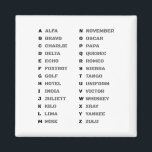 Aimant Alphabet phonétique militaire<br><div class="desc">Alphabet phonétique militaire</div>