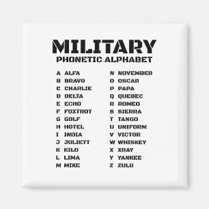 Aimant Alphabet phonétique militaire