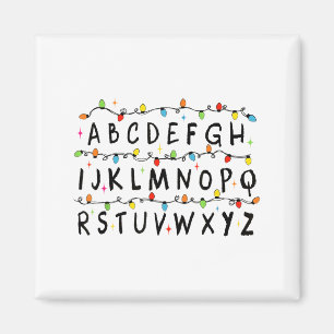 Aimant Alphabet Stranger Noël 2025 Lumières Garçons Fille