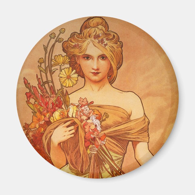 Aimant Alphonse (Alfons) Mucha Bouquet (Devant)