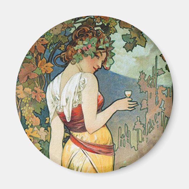 Aimant Alphonse (Alfons) Mucha : Cognac - Art Nouveau (Devant)
