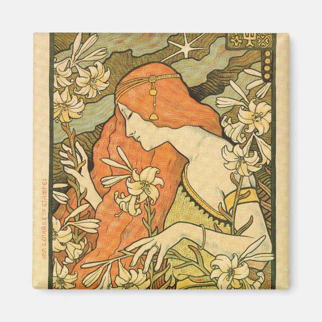 Aimant Alphonse Mucha Art Déco (Devant)