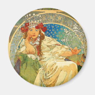 Aimant Alphonse Mucha Art Nouveau Princesse Hyacinth