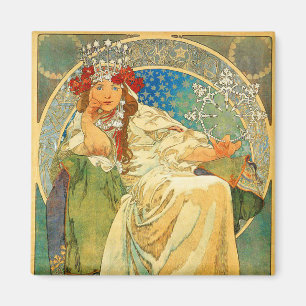 Aimant Alphonse Mucha Art Nouveau Princesse Hyacinth