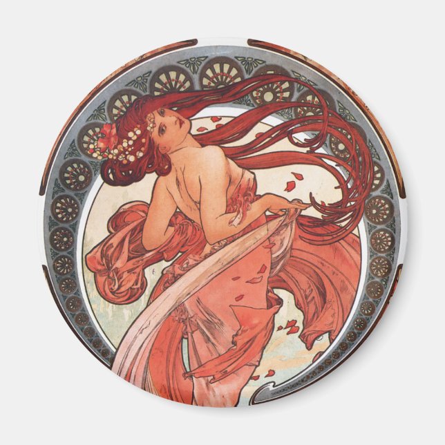 Aimant Alphonse Mucha Dance 1898 Art Nouveau Vintage (Devant)