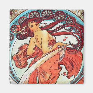 Aimant Alphonse Mucha Danse Vintage Art Nouveau peinture