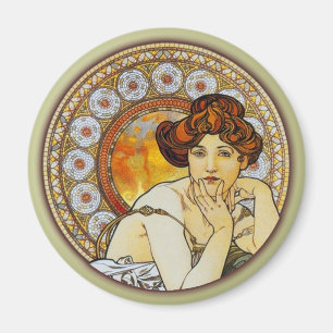 Aimant Alphonse Mucha - topaze