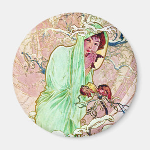 Aimant Alphonse Mucha Winter II