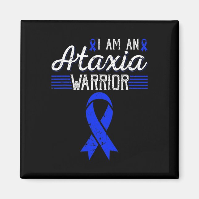 Aimant Am An Ataxia Warrier Blue Ribbon Sensibilisation (Devant)