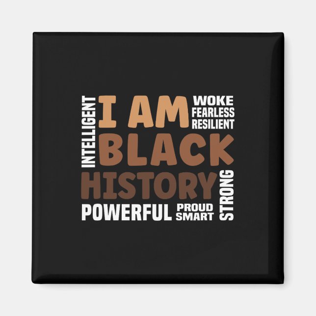 Aimant Am Black History Mois de l'histoire des Noirs fièr (Devant)