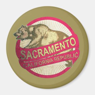 Aimant Amanant à ours vintage de Sacramento en Californi