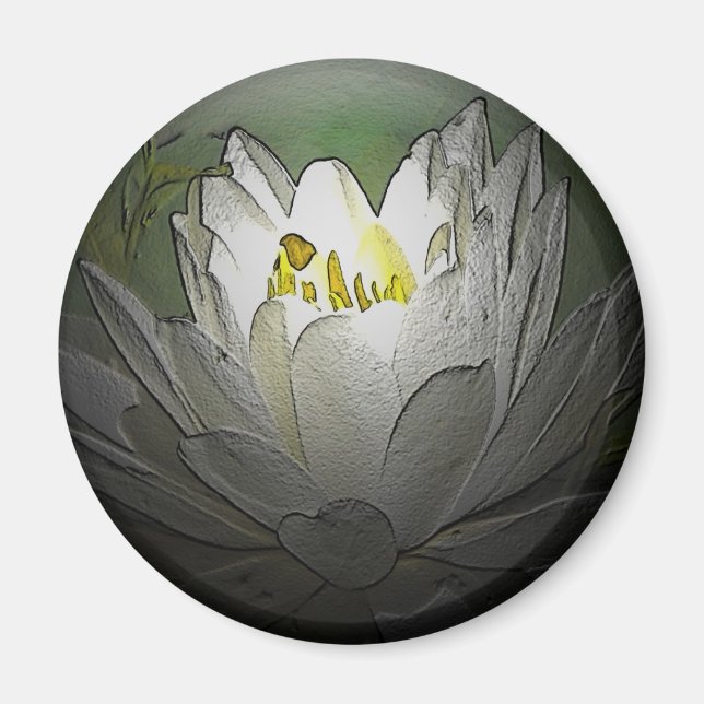 Aimant Amande Lily d'eau blanche (Devant)