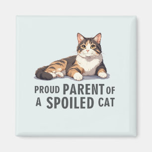 Aimant Amant de chat amusant - Fier parent d'un chat gâté
